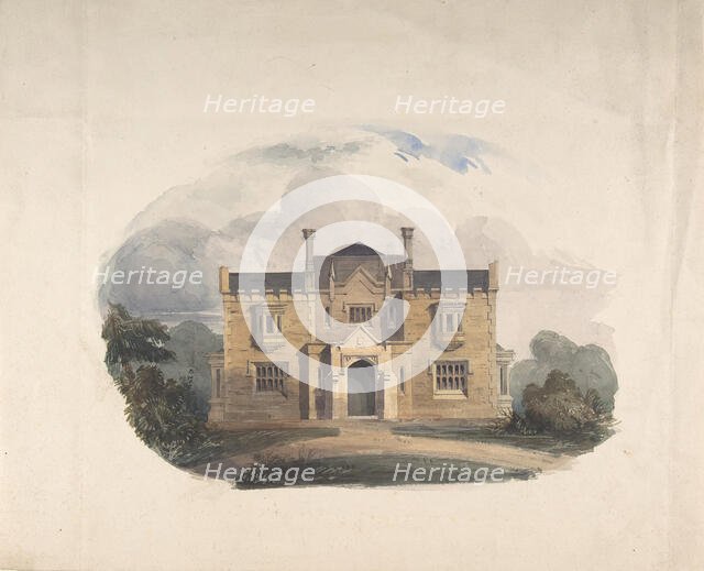 Design for a Tudoresque Villa, Elevation, 19th century. Creator: Anon.