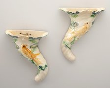 Pair of Wall Pockets, Staffordshire, 1770/80. Creator: Staffordshire Potteries.
