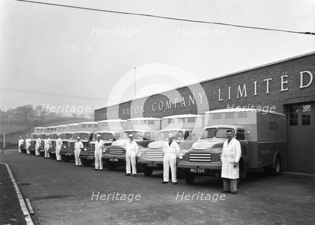 Bedford delivery lorries at the Danish Bacon Co, Kilnhurst, South Yorkshire, 1957.  Artist: Michael Walters