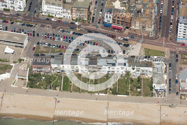 The seaward side of Marina Court Avenue, bungalows built in a Moghul style, Bexhill, E Sussex, 2016. Creator: Damian Grady.
