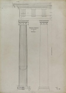 Orders of Architecture, Renaissance Doric Order from Vincenzo Scamozzi, Elevation, June 5, 1870. Creator: Carl J Furst.