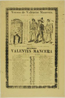 Verses of Valentin Mancera, n.d. Creator: José Guadalupe Posada.