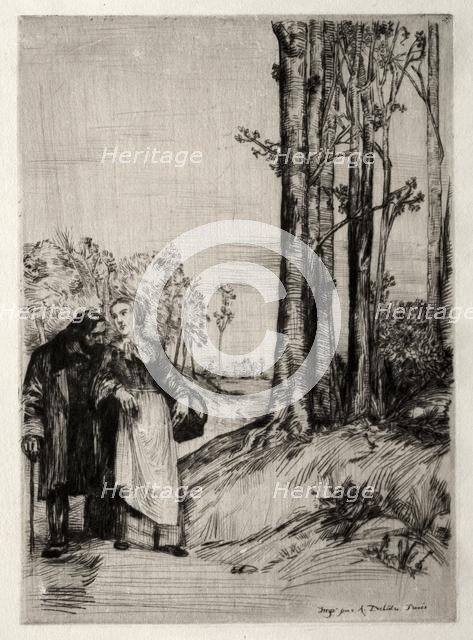 Le Promenade du convalescent, c. 1861. Creator: Alphonse Legros (French, 1837-1911).