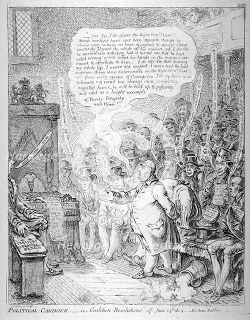 'Political candour - ie Coalition resolutions of June 14th 1805...', 1805.                           Artist: Anon
