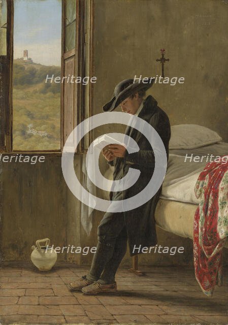 Young Priest reading, 1838. Creator: Martinus Rorbye.