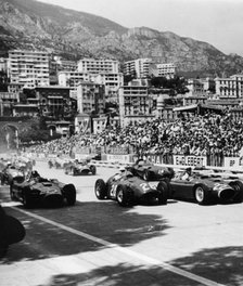 Cars on the starting grid, Monaco, 1950s. Artist: Unknown
