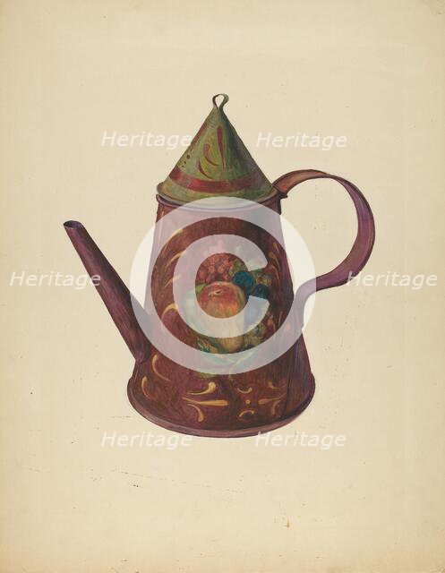 Toleware Coffee Pot, c. 1938. Creator: Charles T. Smith.
