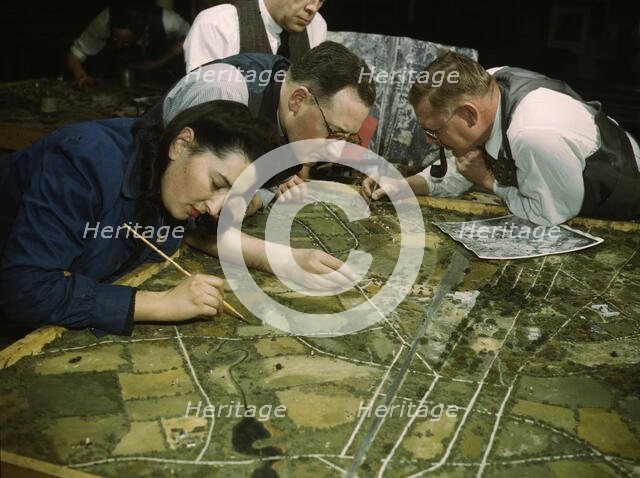 Camouflage class at New York University, where men and women...New York, N.Y. , 1943. Creator: Marjory Collins.