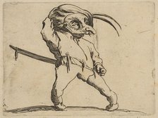 L'Homme Masqué aux Jambes Torses (The Masked Man with Crooked Legs), from Varie Figure ..., 1616-22. Creator: Jacques Callot.
