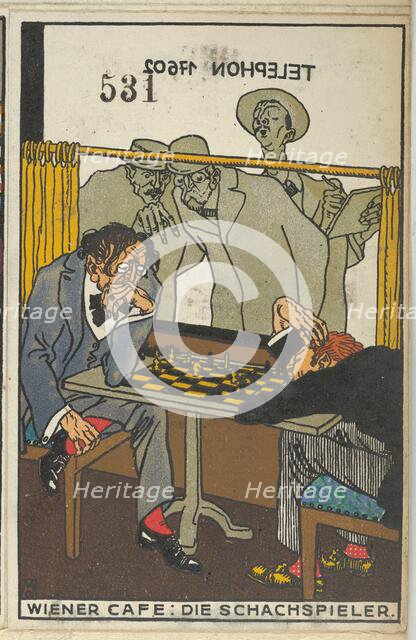 Viennese Café: The Chess Players (Wiener Café: Die Schachspieler), 1911. Creator: Moritz Jung.