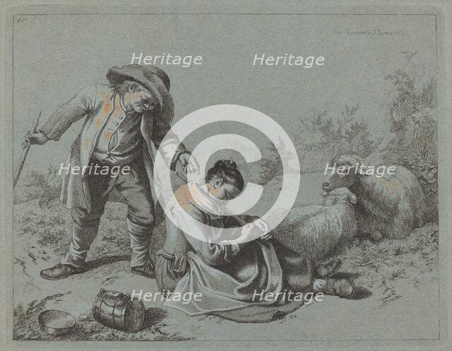 Peasant Teasing a Sleeping Girl with a Twig, 1763. Creator: Francesco Londonio.