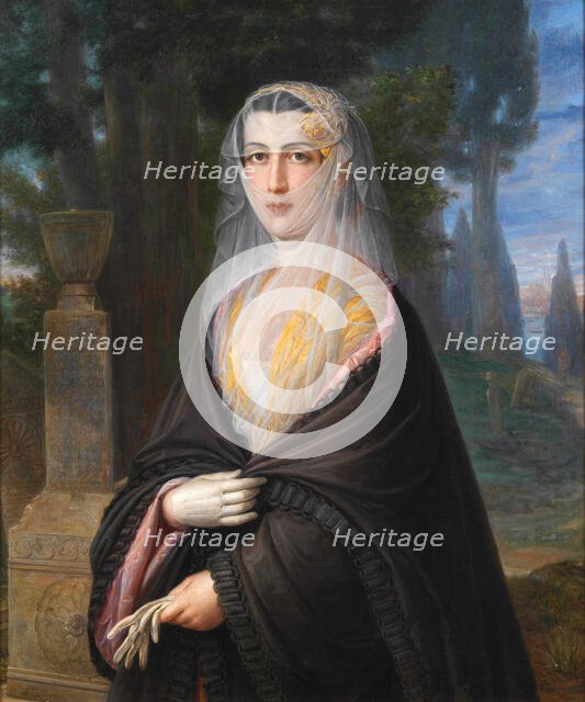 At the "Grand Champs des Morts", Istanbul, Mid of the 19th cen.. Creator: Luchini, Pietro (1800-1883).