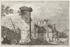 Landscape with Ruined Monuments [right], c. 1735/1746. Creator: Canaletto.