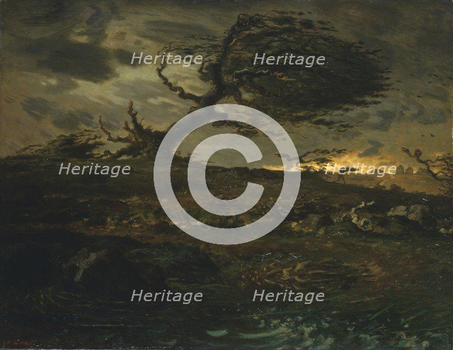 'The gust of wind', 1871-3. Artist: Jean Francois Millet.