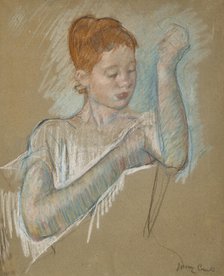 The Long Gloves, 1886. Creator: Cassatt, Mary (1845-1926).