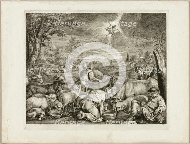 Angel Speeding Abraham, n.d. Creator: Cornelis de Visscher.