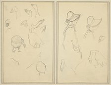 Geese; Girls in Bonnets, Geese [recto], 1884-1888. Creator: Paul Gauguin.