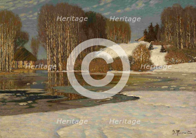 Lake in Early Spring, 1910s. Artist: Purvitis, Vilhelms (1872-1945)