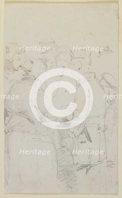 A Group of Figures around a Brazier, 1858. Creator: James Abbott McNeill Whistler.