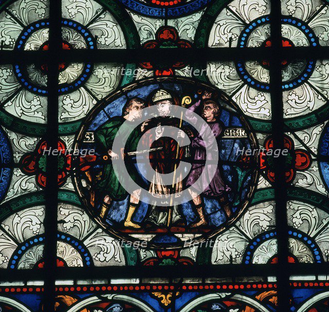 Stained glass depiction of the murder of Thomas A Becket, 12th century. Artist: Unknown