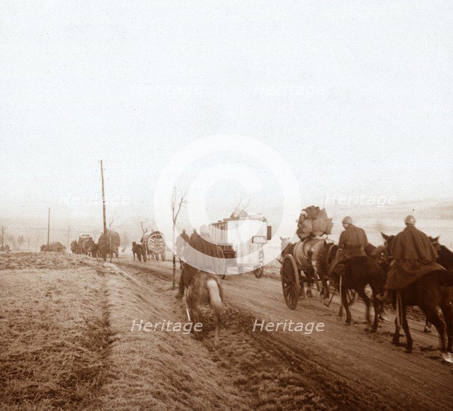 Convoy, Genicourt, northern France, 1916. Artist: Unknown.