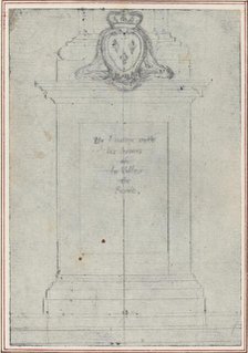 A Plinth Surmounted by the Arms of the King of France. Creator: Hubert Francois Gravelot.