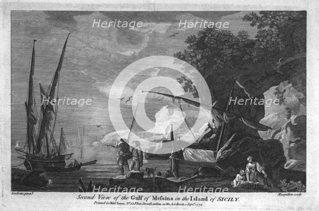 'Second View of the Gulf of Messina in the Island of Sicily.', c1780. Artist: Louis Joseph Masquelier.