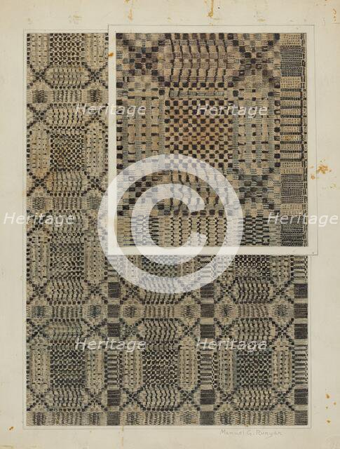 Woven Coverlet, c. 1938. Creator: Manuel G. Runyan.