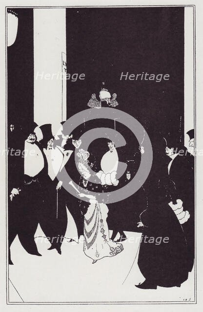 Lady Gold's Escort, 1894. Creator: Aubrey Beardsley.