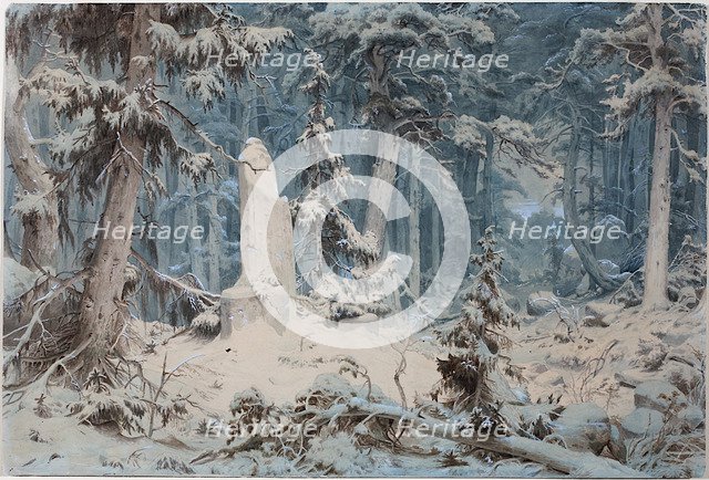 Snowy Forest, 1835. Artist: Achenbach, Andreas (1815-1910)