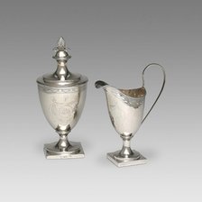 Sugar Urn and Cream Pot, c. 1793. Creator: Daniel Van Voorhis.
