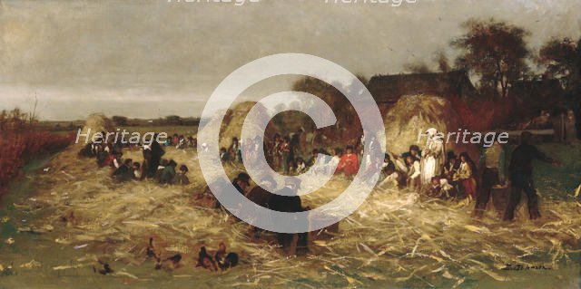 Corn Husking at Nantucket, ca. 1875. Creator: Eastman Johnson.