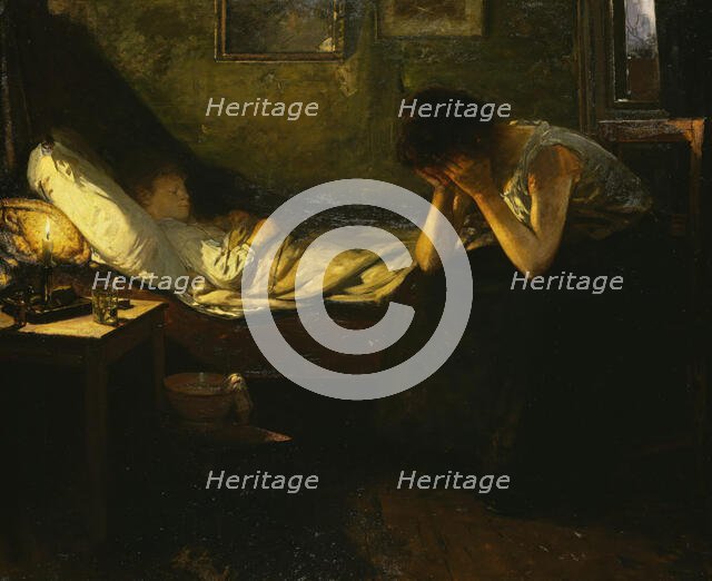 The sick Child, 1906. Creator: Oscar Wergeland.