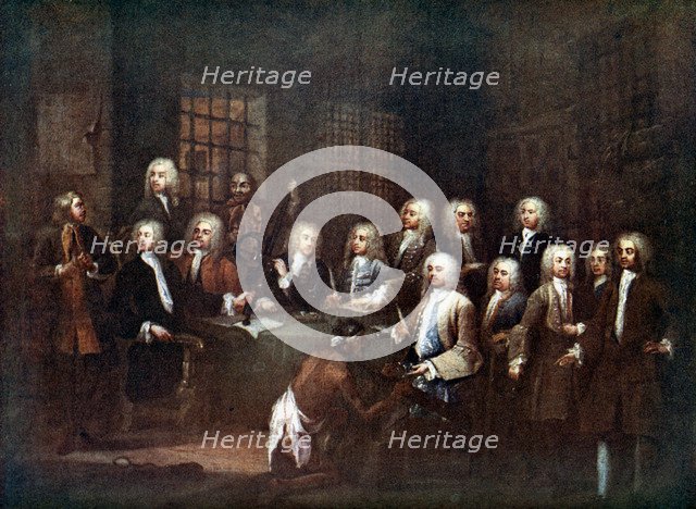 A Committee of the House of Commons at the Fleet Street Prison, London, 1729 (c1905). Artist: Unknown