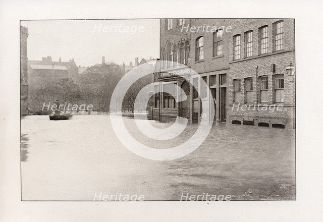 Flooding of the Rowntree Cocoa Works by the River Ouse, York, Yorkshire,1892. Artist: Unknown