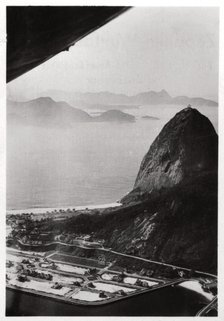 Aerial view of Sugarloaf Mountain, Rio de Janeiro, Brazil, from a Zeppelin, 1930 (1933). Artist: Unknown