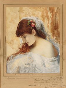 Portrait of the Pianist Anna Yesipova (1851-1914). Creator: Harlamov (Harlamoff), Alexei Alexeyevich (1840-1922).