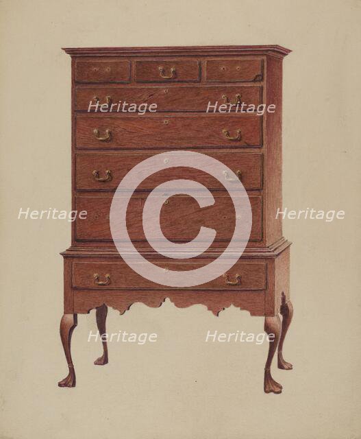 Early American highboy, 1935/1942. Creator: Ralph Boyer.