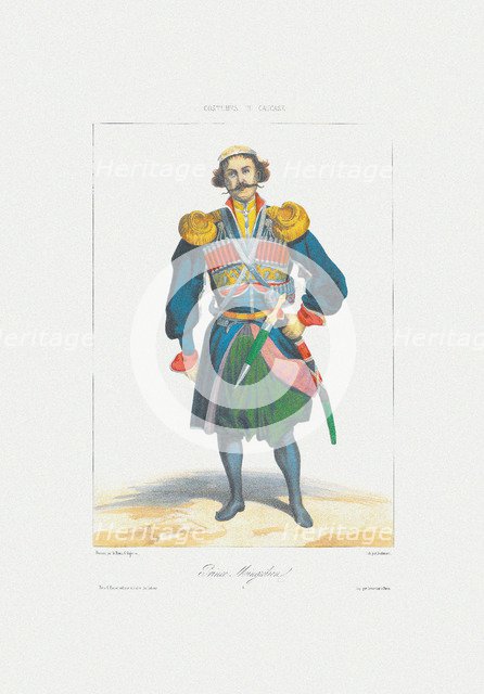 Prince of Megrelia (From: Scenes, paysages, meurs et costumes du Caucase), 1840. Artist: Gagarin, Grigori Grigorievich (1810-1893)
