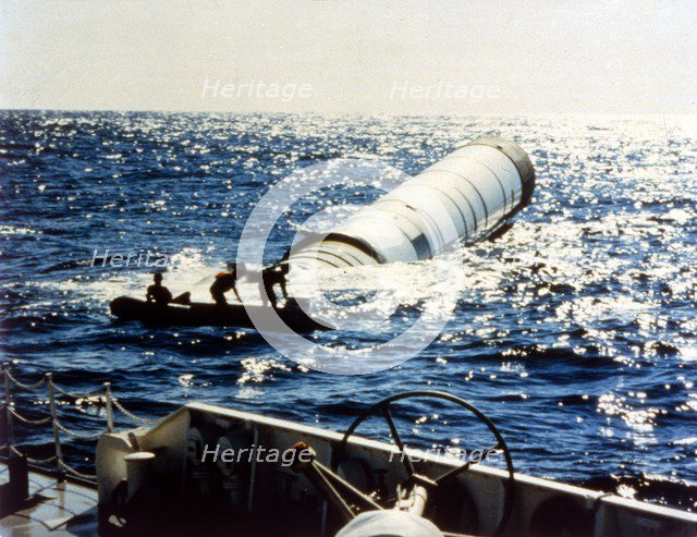 Rocket booster recovery, second Space Shuttle flight, November 1981.  Creator: NASA.