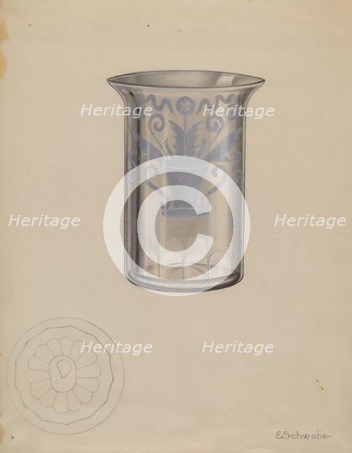 Stiegel Water Tumbler, c. 1936. Creator: Erwin Schwabe.