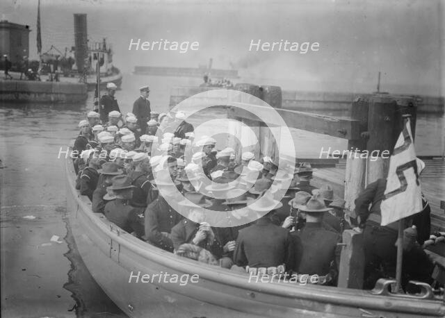 Sailors & Marines from MONTANA at Battery, 1914. Creator: Bain News Service.