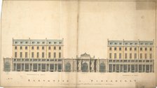 Design for the redevelopment of the Burlington House site, Piccadilly, Westminster, London..., c1811 Creator: Samuel Ware.