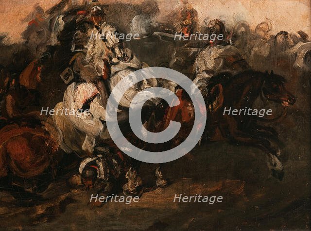 Encounter of Cuirassiers, c1835. Creator: Piotr Michalowski.