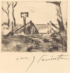 Brücke mit Tafel (Bridge with Sign), 1916. Creator: Lovis Corinth.
