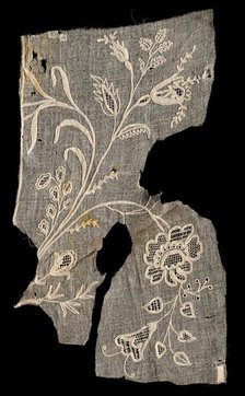 Embroidered Fragment, 18th-19th century. Creator: Unknown.