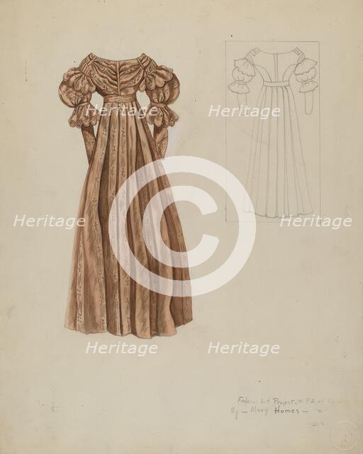 Dress, c. 1937. Creator: Mary E Humes.