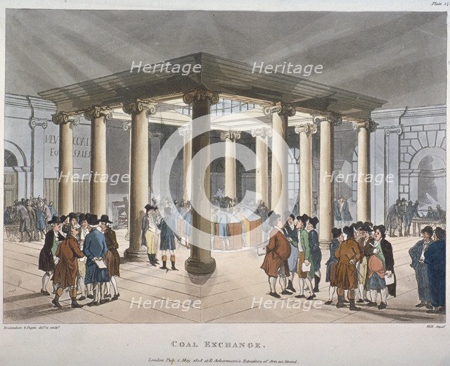 Interior view of the Coal Exchange, Thames Street, City of London, 1808. Artist: Unknown