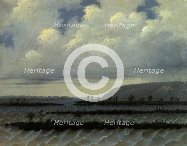 Right Side of the Gap in the Mountain Ridge of the Right Bank of the Irtysh by the River Ob..., 1883 Creator: Pavel Mikhailovich Kosharov.