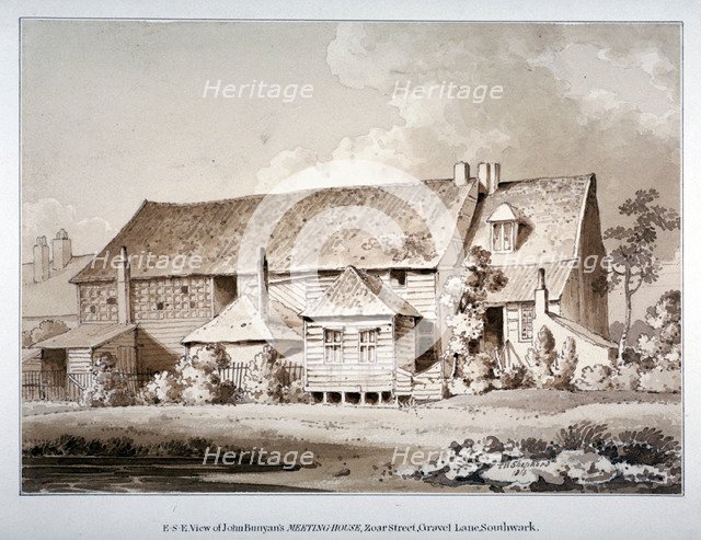 South-east view of John Bunyan's meeting house, Zoar Street, Southwark, London, 1813. Artist: Thomas Hosmer Shepherd